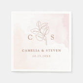 Minimalistisch Boho Botanische Hochzeit Serviette (Vorderseite)