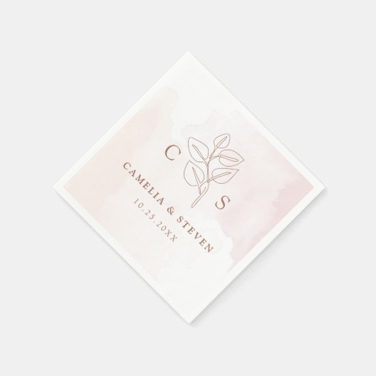 Minimalistisch Boho Botanische Hochzeit Serviette (Ecke)