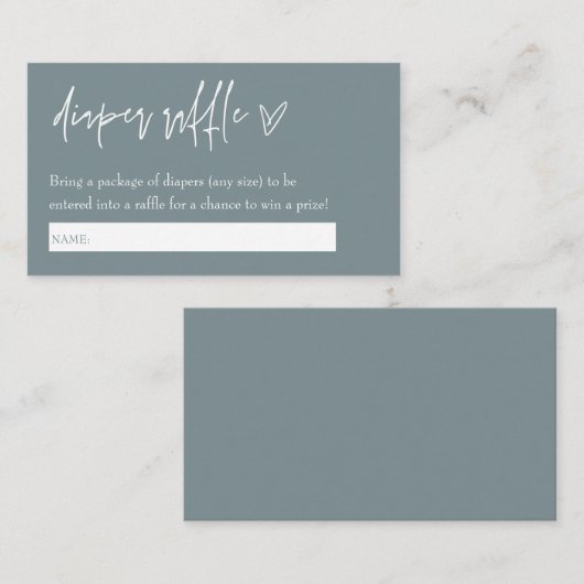 Minimalistisch Boho Boy Blue Hello Baby Diaper Raf Begleitkarte (Vorne/Hinten)