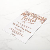 Minimalistisch Boho Brautparty Foto Rose Gold Folieneinladung (Gedreht)