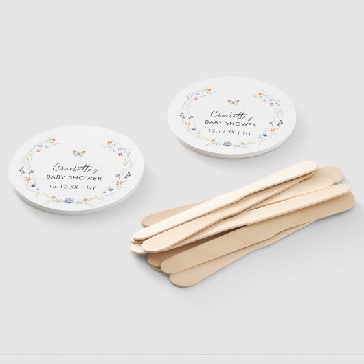 Minimalistisch Boho Butterfly Wildblume Babydusche Fächer (Non-assembled)