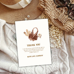 Minimalistisch Boho Cactus Cowgirl Baby Shower Dankeskarte