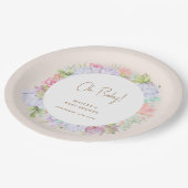 Minimalistisch Boho Cactus Desert Oh Babydusche Pappteller (Schrägansicht)