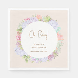 Minimalistisch Boho Cactus Desert Oh Babydusche Serviette