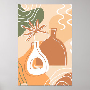 Minimalistisch Boho Chic Botanical Vase Art Poster