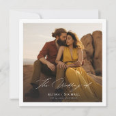 Minimalistisch Boho Chic Foto Square Wedding Einladung (Vorderseite)