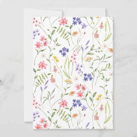 Minimalistisch Boho Chic Wildblume Garden Wedding Einladung (Rückseite)