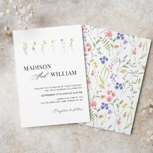 Minimalistisch Boho Chic Wildblume Garden Wedding Einladung