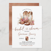 Minimalistisch Boho Cowboy Boots Brautparty Einladung (Vorne/Hinten)