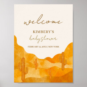 Minimalistisch Boho Desert Cactus Baby Dusche Empf Poster