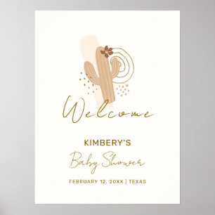 Minimalistisch Boho Desert Cactus Baby Dusche Empf Poster