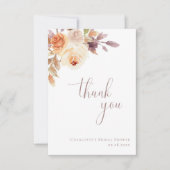 Minimalistisch Boho Fall Floral Brautparty Dankeskarte (Vorderseite)