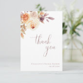 Minimalistisch Boho Fall Floral Brautparty Dankeskarte (Stehend Vorderseite)