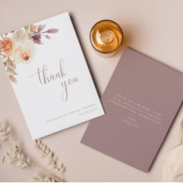 Minimalistisch Boho Fall Floral Brautparty Dankeskarte