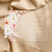 Minimalistisch Boho Fall Floral Wedding Acryleinladungen