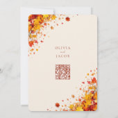 Minimalistisch Boho Fall Floral Wedding Einladung (Rückseite)