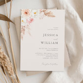 Minimalistisch Boho Fall Floral Wedding Einladung