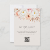 Minimalistisch Boho Fall Floral Wedding RSVP Karte (Vorderseite)