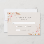 Minimalistisch Boho Fall Floral Wedding RSVP Karte (Vorderseite)