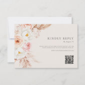 Minimalistisch Boho Fall Floral Wedding RSVP Karte (Vorderseite)