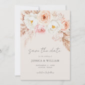 Minimalistisch Boho Fall Floral Wedding Save The Date (Vorderseite)