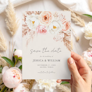 Minimalistisch Boho Fall Floral Wedding Save The Date