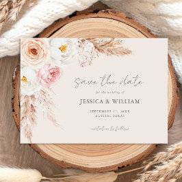 Minimalistisch Boho Fall Floral Wedding Save The Date