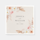 Minimalistisch Boho Fall Floral Wedding Serviette (Vorderseite)