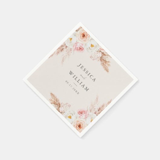 Minimalistisch Boho Fall Floral Wedding Serviette (Ecke)