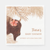 Minimalistisch Boho Floral Holy Cow Girl Babydusch Serviette (Vorderseite)