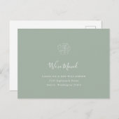 Minimalistisch Boho Floral Moved Address Sage Gree Postkarte (Vorne/Hinten)
