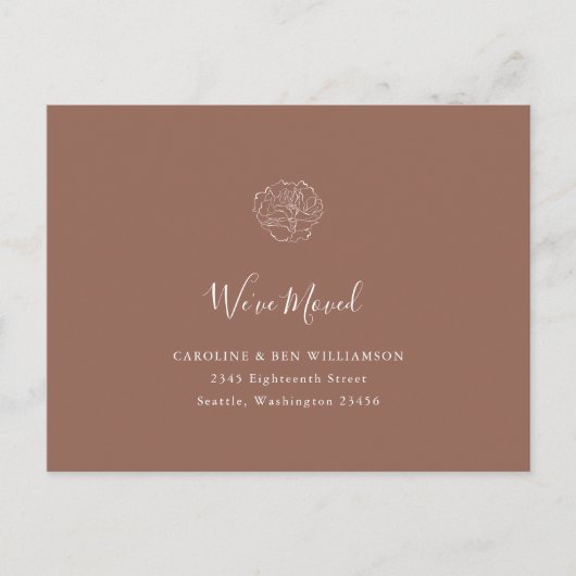 Minimalistisch Boho Floral Terracotta Anschrift Postkarte (Vorderseite)