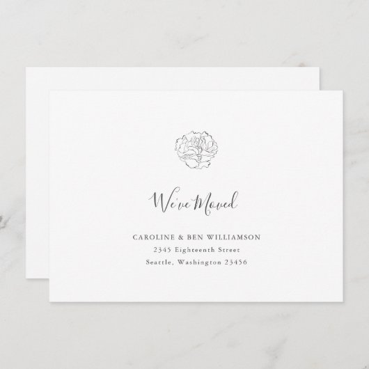 Minimalistisch Boho Floral Zeichnend Wir haben Adr Ankündigung (Vorne/Hinten)