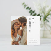 Minimalistisch Boho Foto Wedding Einladung (Stehend Vorderseite)