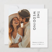 Minimalistisch Boho Foto Wedding Einladung (Vorderseite)