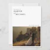 Minimalistisch Boho Foto Wedding Einladung (Vorderseite)