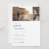 Minimalistisch Boho Foto Wedding Einladung (Rückseite)