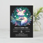 Minimalistisch Boho Fox Birthday Einladung (Stehend Vorderseite)
