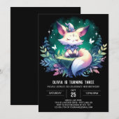 Minimalistisch Boho Fox Birthday Einladung (Vorne/Hinten)