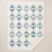 Minimalistisch Boho Geometric Südwest Blue Pastels Sherpadecke (Vorderseite)