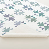 Minimalistisch Boho Geometric Südwest Blue Pastels Sherpadecke (3/4)