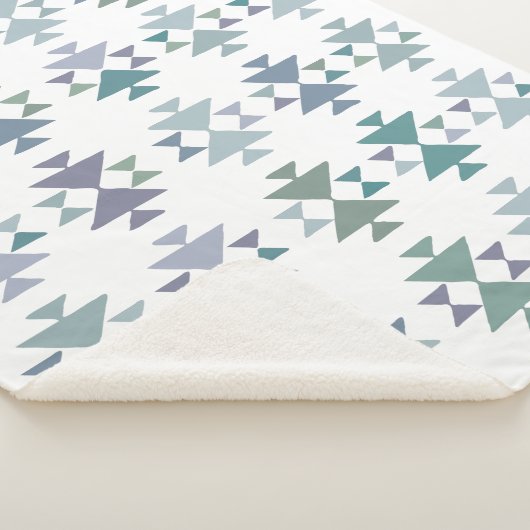 Minimalistisch Boho Geometric Südwest Blue Pastels Sherpadecke (3/4)