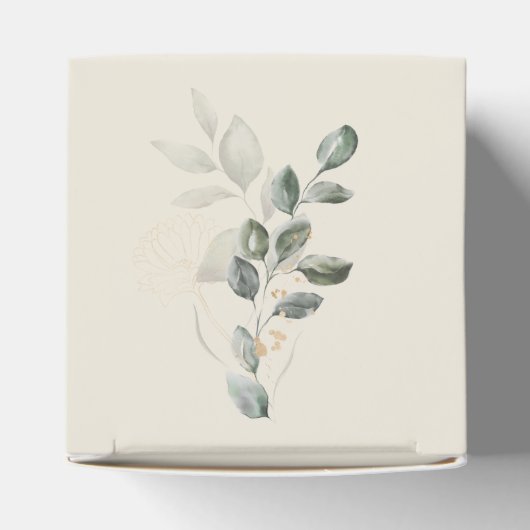 Minimalistisch Boho Gold Greenery Baby Shower Geschenkschachtel (Oben)