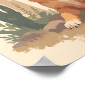 Minimalistisch Boho Golden Retriever Art Poster (Ecke)