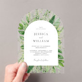 Minimalistisch Boho Greenery Wedding Acryleinladungen (Insitu (Handheld))