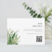 Minimalistisch Boho Greenery Wedding Begleitkarte (Stehend Vorderseite)