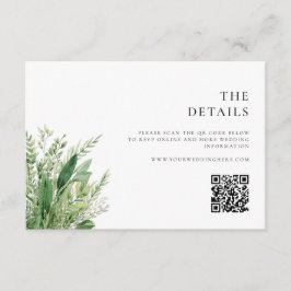 Minimalistisch Boho Greenery Wedding Begleitkarte