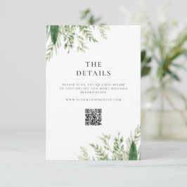 Minimalistisch Boho Greenery Wedding Begleitkarte