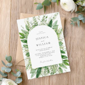Minimalistisch Boho Greenery Wedding Einladung