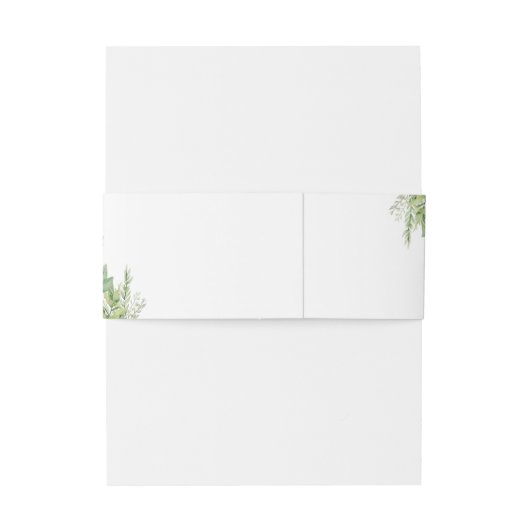 Minimalistisch Boho Greenery Wedding Einladungsbanderole (Rückseitenbeispiel)